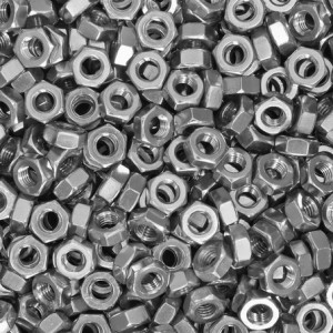 Pile of stainless steel nuts